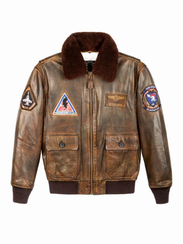 Top Hook Leather Jacket